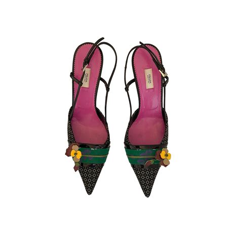 prada floral slingback|prada shoes.